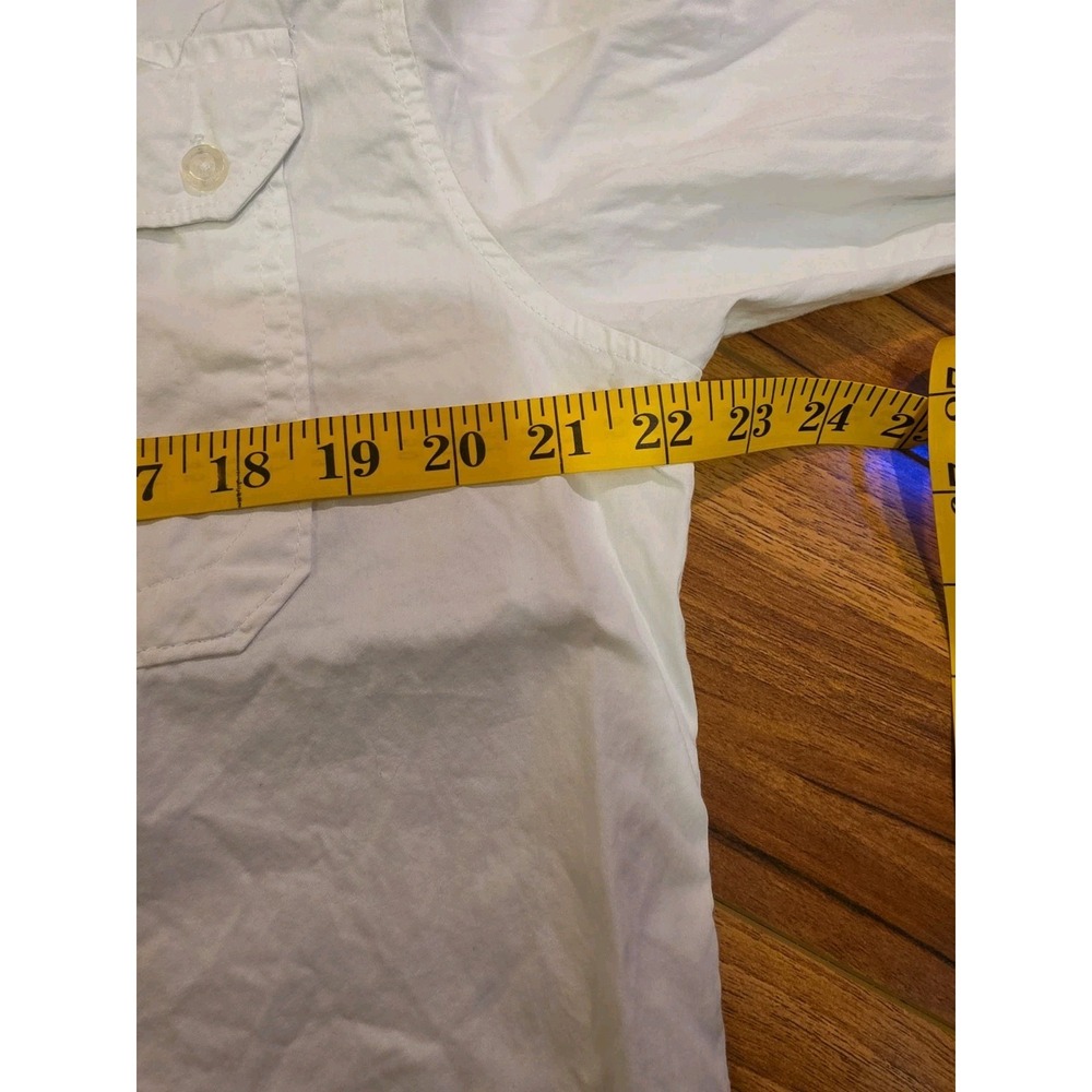 Marc Ecko Cut & Sew White Utility Military Button Up Shirt Mens Sz Large Cotton - Picture 4 of 5